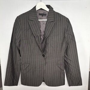 Sophisticated Charcoal Pinstripe Women's Blazer